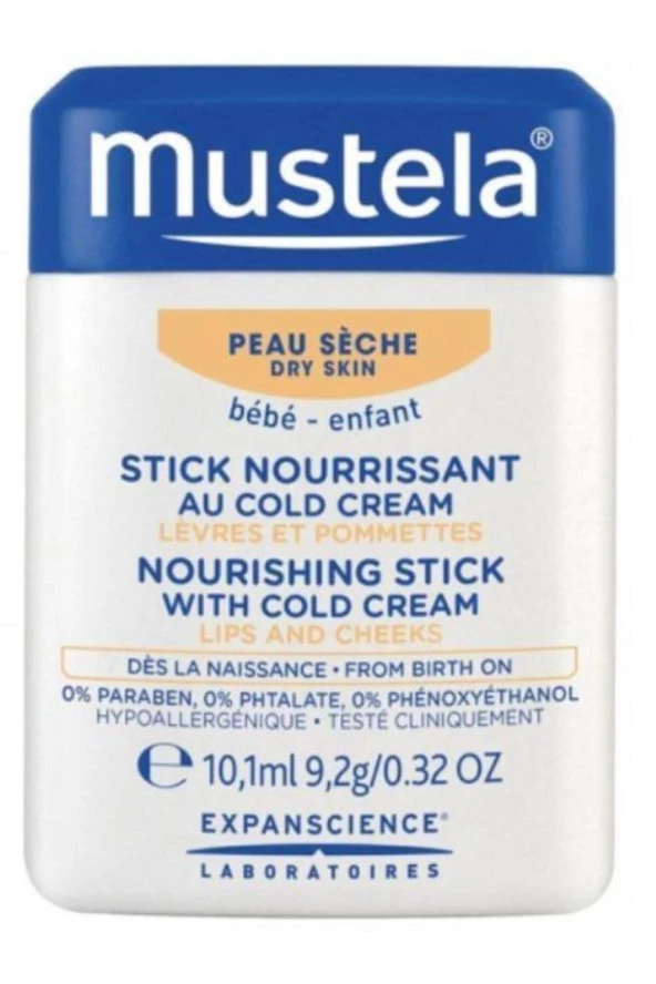 MUSTELA Nourishing Stick With Cold Cream 9,2Mg | Çok Kuru Ciltler Için Dudak Kremi