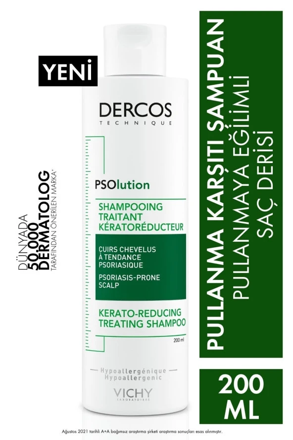VİCHY Dercos Psolution Pullanmaya Karşı Soyucu Etki Gösteren Saç Bakım Şampuanı 200 Ml
