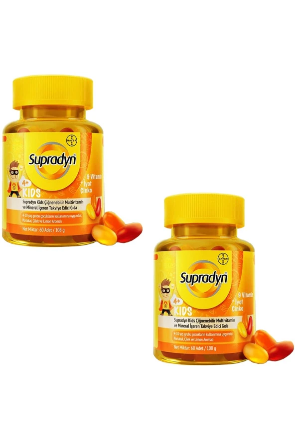 SUPRADYN Kids Multivitamin Ve Mineral Içeren Çiğnenebilir 60 Tablet 2 Adet