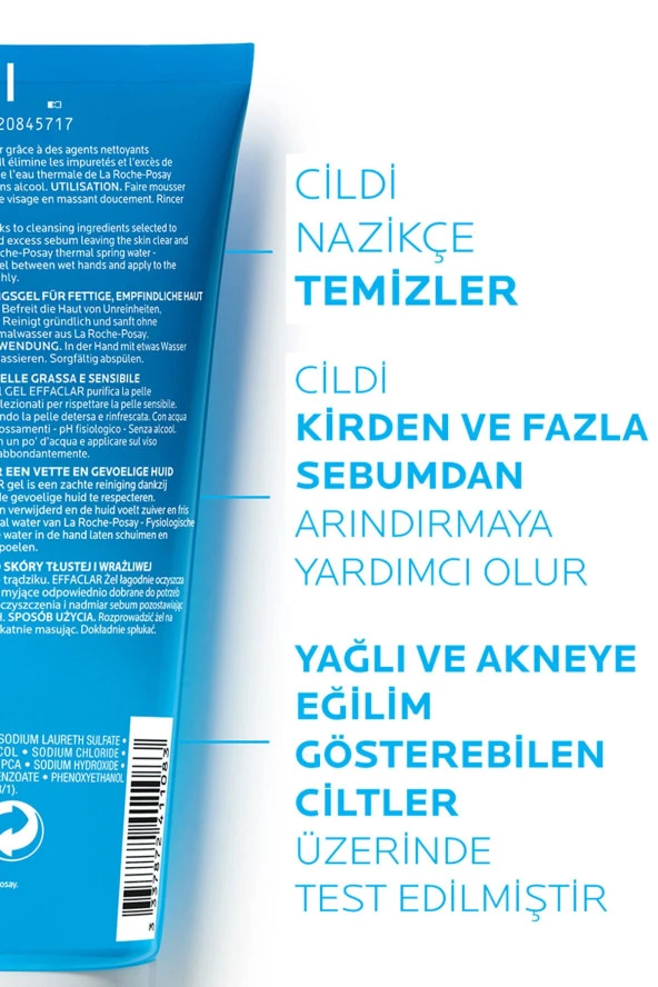 LA ROCHE POSAY Effaclar Gel Akne Eğilimli Yağlı Ciltler Için Sabun Içermeyen Temizleyici Jel 200Ml