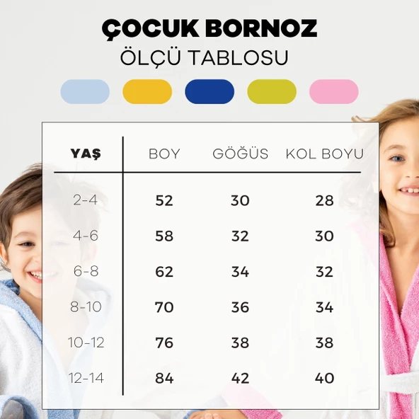 Soley | Pueri | %100 Pamuklu Unisex Çocuk Bornozu - 10
