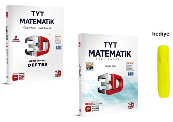 3D Yayınları Tyt Video Destekli Matematik Defter ve Soru Bankası Seti