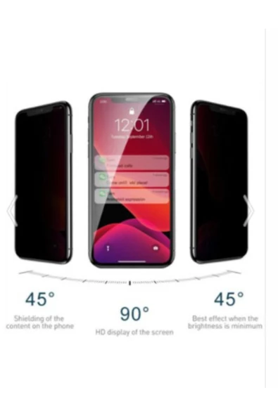 Lims Apple Iphone 11 Pro (5.8'') Kavisli Gizlilik Filtreli Hayalet Ekran Koruyucu - 2