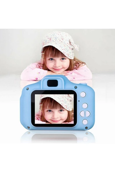 Retro Aksesuar Unisex Çocuk Mavi Mini 1080p Hd Kamera Için Dijital Fotoğraf Makinesi - 4