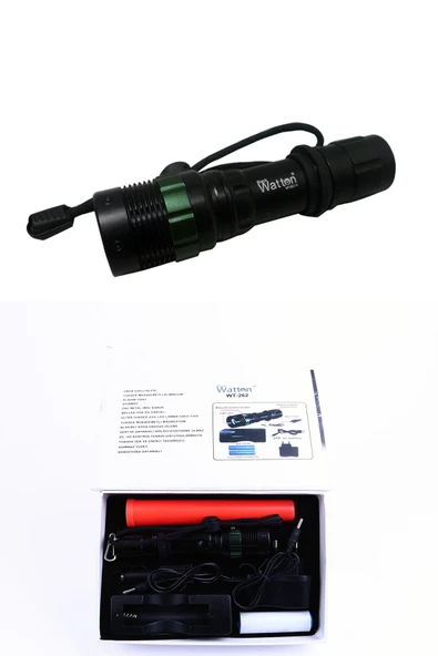 Black Watton Sinyalli Acil Durum El Feneri Cree5 Watton Wt-262 Faturalı Garantili Orijinal - Resim 2