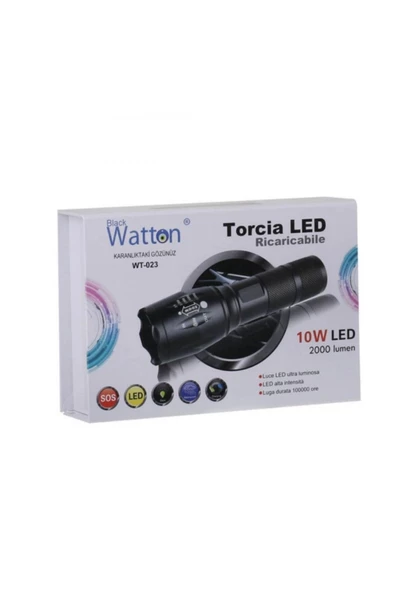 Watton En Güçlü Şarjlı EL Feneri Watton Wt-023 - 4