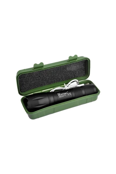 Watton Wt-039 Cob Ve Power Led Li Şarjlı El Feneri - 5