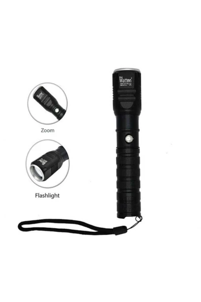 Watton Wt-087 Şarjlı Pilli Zoomlu El Feneri - 3