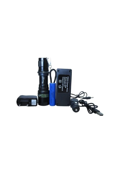 Watton Wt-012 Zoomlu Oto Pc Şarjlı El Feneri - Resim 4