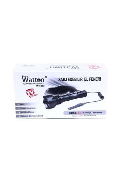 Watton Lümen Tx6 Şarjlı Özel Avcı Feneri Wt-253