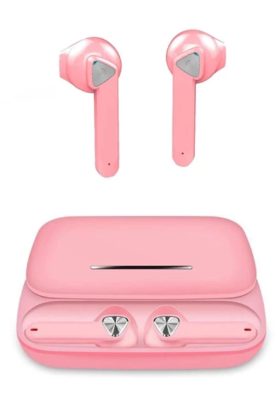 GLRTech Xiaomi Redmi Note 9 Pro Uyumlu True Wireless Pembe 5.0 Kızaklı Bluetooth Kulaklık - 2