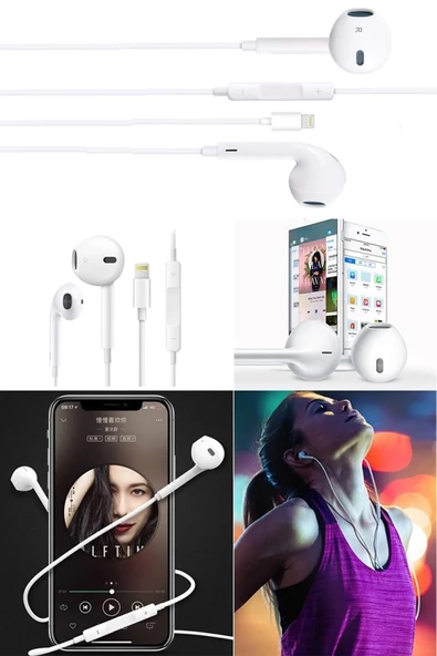 Teffe Ios 11 Pro Uyumlu Kaliteli Ios Lightning Girişli Süper Bass Kablolu Kulakiçi Kulaklık - 6
