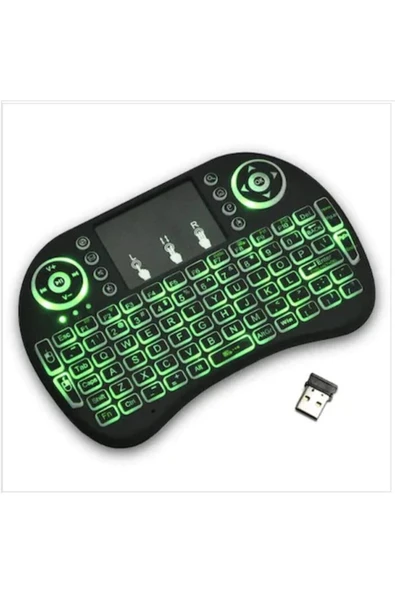 Kingboss Işıklı Mini Klavye Mouse Smart Tv Box Pc Şarjlı - 3