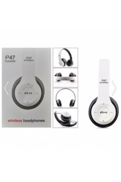 POLYGOLD Bluetooth Kulaklık Mp3 Fm Solo 2 Beats Model Kulaküstü - P47 Beyaz - 4