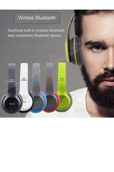 POLYGOLD Bluetooth Kulaklık Mp3 Fm Solo 2 Beats Model Kulaküstü - P47 Beyaz - 5