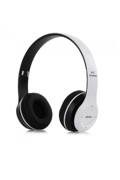 POLYGOLD Bluetooth Kulaklık Mp3 Fm Solo 2 Beats Model Kulaküstü - P47 Beyaz - 3