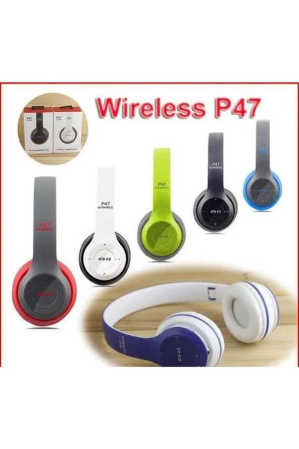 P47 Bluetooth Wireless Katlanabilir Kablosuz Kulaklık