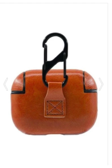 SHOPLİNE Apple  Pro Kulaklık Koruma Deri Kılıf Açık Kahve - 2