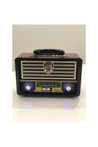 GLR Meier M-113bt Nostaljik Radyo Bluetooth Usb Aux Uzaktan Kumandalı Hoparlör 113 Koyukahve 0381 - 2