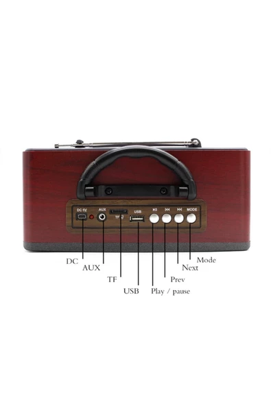 GLR Meier M-113bt Nostaljik Radyo Bluetooth Usb Aux Uzaktan Kumandalı Hoparlör 113 Koyukahve 0381 - 6