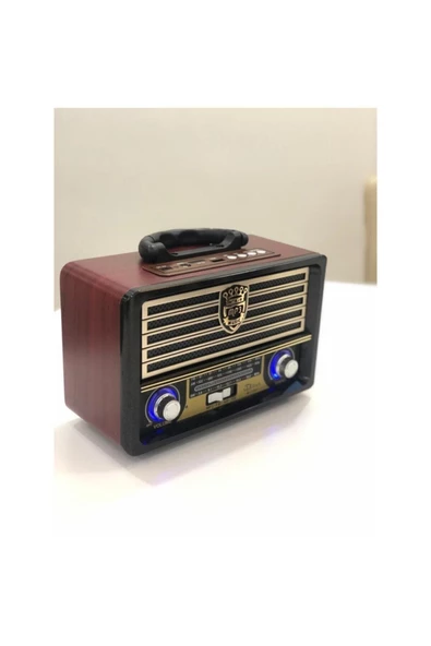 GLR Meier M-113bt Nostaljik Radyo Bluetooth Usb Aux Uzaktan Kumandalı Hoparlör 113 Koyukahve 0381 - 4