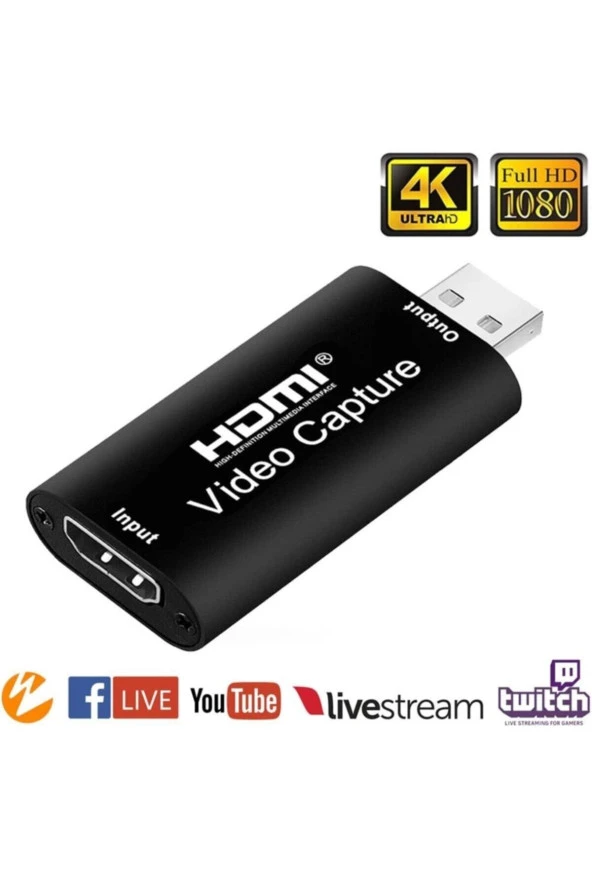 Hdmi Video Capture Kart 4k Ps4 Xbox Oyuncu Görüntü Çevirici Aktarıcı Yakalayıcı Adaptör Kaydedici