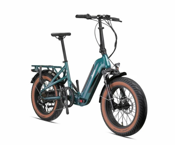 Kron Loop Coaster E-Fold 20'' Elektrikli Katlanır Bisiklet yeşil-gri