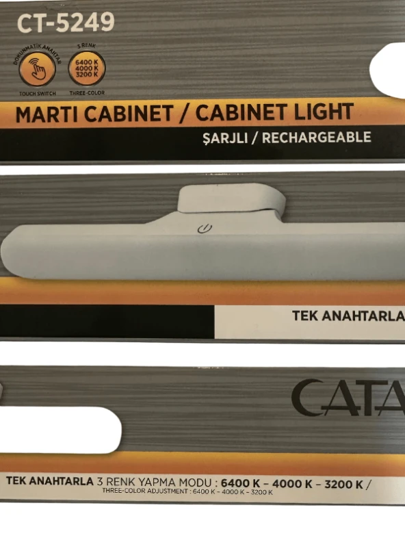 Cata CT-5249 3W Beyaz-Günışığı-Sarı Işık (3 Farklı Renk Modu) Şarjlı Mıktanıslı Işık (8 Adet) - Resim 3