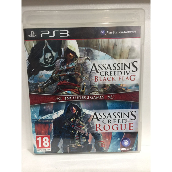 ASSASINS CREAD BLACK FLAG VE ROGUE PS3 OYUNU İKİSİ BİR ARADA