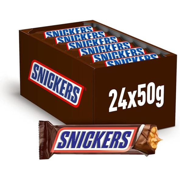 Snickers Yer Fıstıklı Çikolata 50 G (1 kutu - 24 Adet) - 1