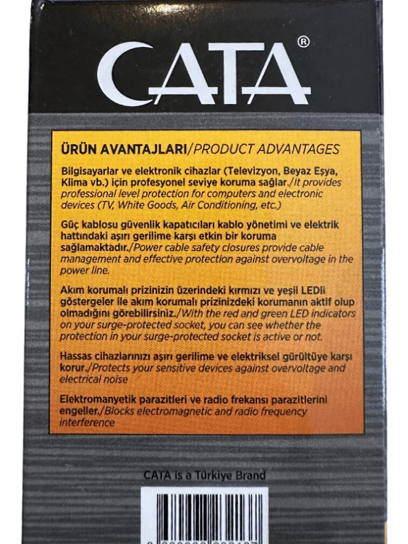 Cata CT-9186 Akım ve Çocuk Korumalı Tekli Kablosuz Priz (4 Adet) - 4
