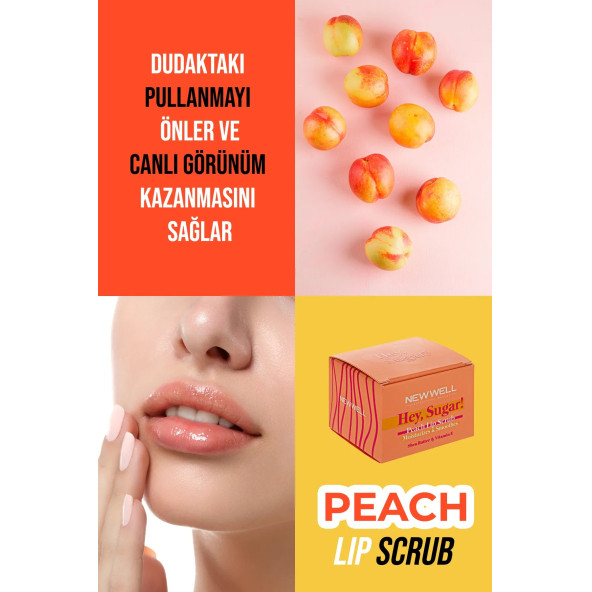 New Well Hey Sugar! Şeftali Aromalı Dudak Peelingi 20gr - 2