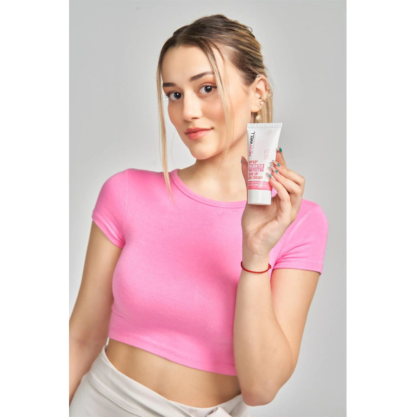 New Well Ton Eşitleyici yüksek Koruma Etkili Spf50+ Aydınlatıcı Pembe Yüz Güneş Kremi 50 Ml - 3