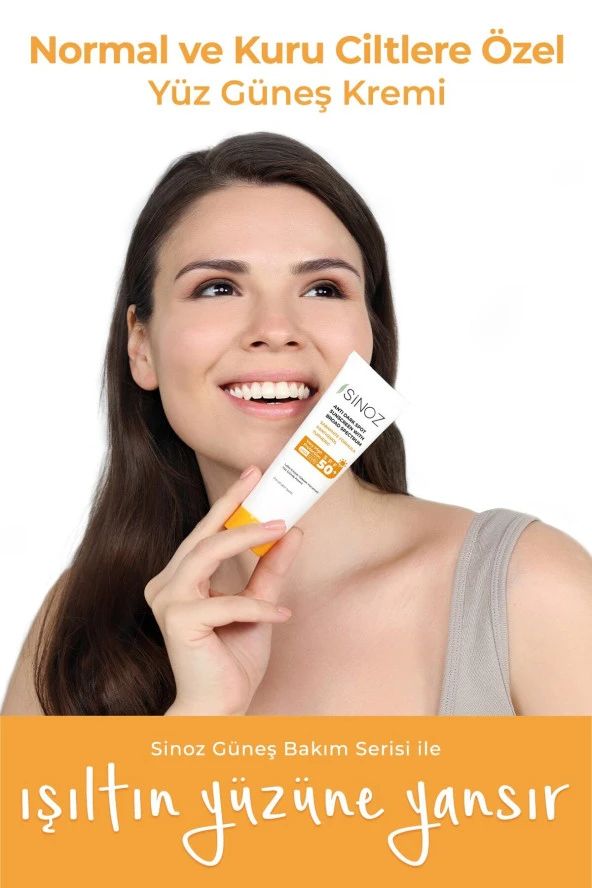 SİNOZ Spf 50 Leke Karşıtı Yüksek Koruyucu Yüz Güneş Kremi 50 ml Normal Ve Kuru Ciltler Için