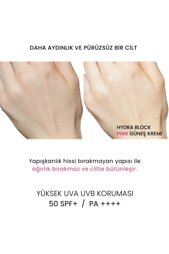 PROCSIN Hydra Block Pink (renkli) Spf50+ Aydınlatıcı + Alpha Arbutin Leke Karşıtı Güneş Kremi Pa++++ - 4