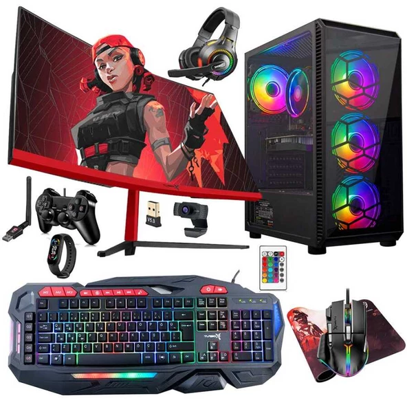 Turbox Voyager i5 3470 16GB Ram 1TB SSD 4GB GT740 23.6 Monitör Oyuncu Masaüstü Bilgisayarı