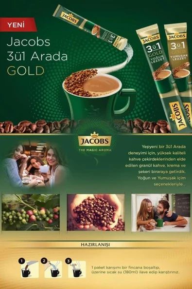 Jacobs 3’ü 1 Arada Gold Yoğun ve Yumuşak 40'lı Avantaj Paketi - Resim 4