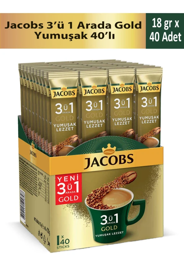Jacobs 3’ü 1 Arada Gold Yoğun ve Yumuşak 40'lı Avantaj Paketi - Resim 3