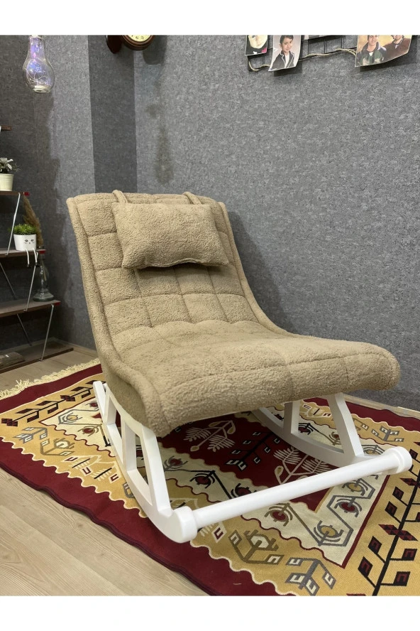 Miskin Lake Teddy Kahve Sallanan Sandalye Dinlenme Emzirme Baba Tv Okuma Uzanma Koltuğu Berjer