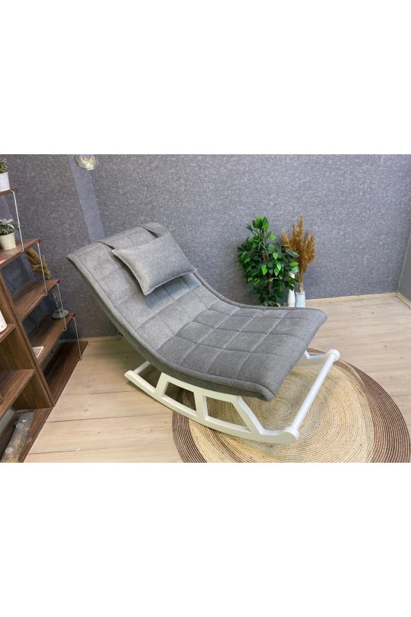 Miskin Lake Sofa Gri Sallanan Sandalye Dinlenme Emzirme Baba Tv Okuma Uzanma Koltuğu Berjer