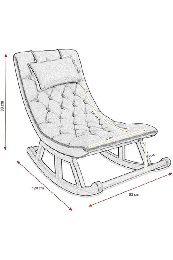Miskin Ceviz Teddy Kahve Sallanan Sandalye Dinlenme Emzirme Baba Tv Okuma Uzanma Koltuğu Berjer - Resim 4