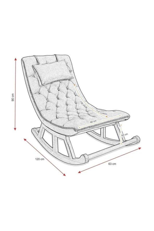 Miskin Lake Teddy Krem Sallanan Sandalye Dinlenme Emzirme Baba Tv Okuma Uzanma Koltuğu Berjer - Resim 8