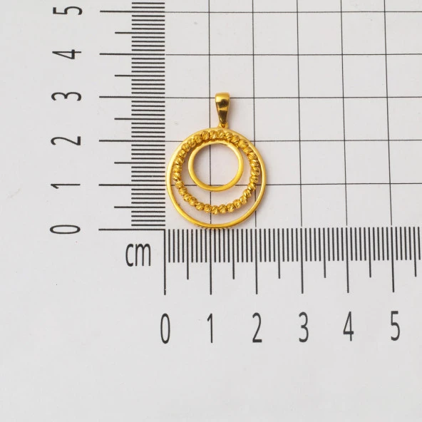 22 Ayar Dorika Halkalı Altın Kolye - Resim 5