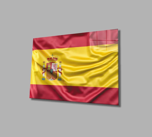 İspanya Bayrağı Cam Tablo Spain Flag