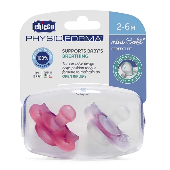 Chicco PhysioForma Mini Soft 2'li Emzik 2-6 Ay Kız