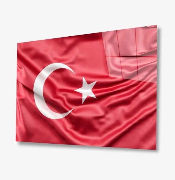 Türk Bayrağı Cam Tablo Turkish Flag