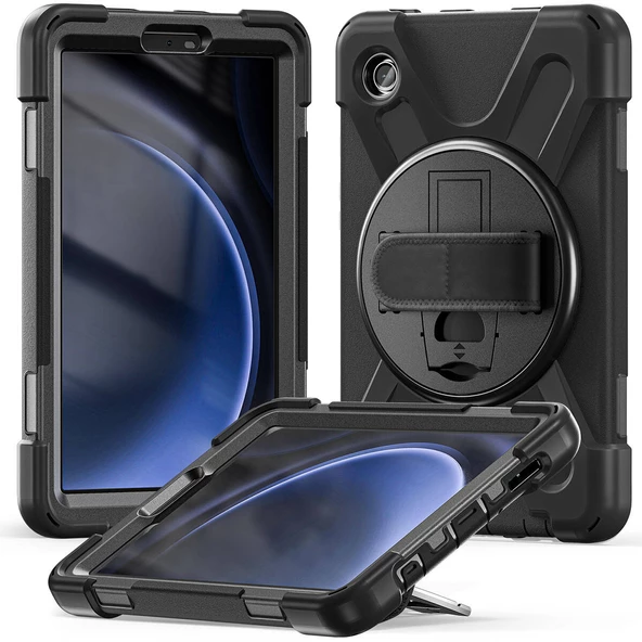 Gpack Samsung Galaxy Tab A9 Plus x210 Kılıf Defender Tablet Tank Koruma Standlı df5