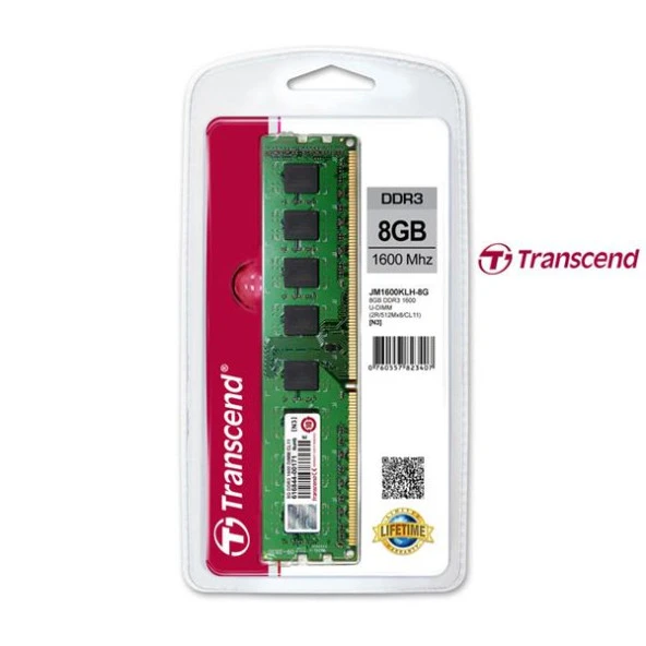 Transcend 8GB DDR3 1600MHz CL11 Masaüstü Belleği - 2