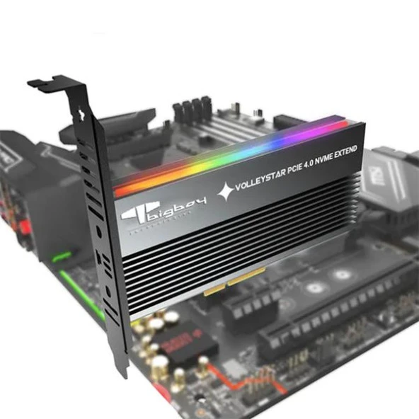 Bigboy PCIe 4.0 x4 M.2 x4 Soğutuculu RGB 1xNVMe Çevirici Ünite