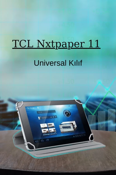 TCL Nxtpaper 11 inç Uyumlu 360 Dönebilen Deri Standlı Universal Tablet Kılıfı - Resim 4